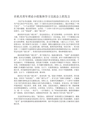 在机关青年理论小组集体学习交流会上的发言.docx