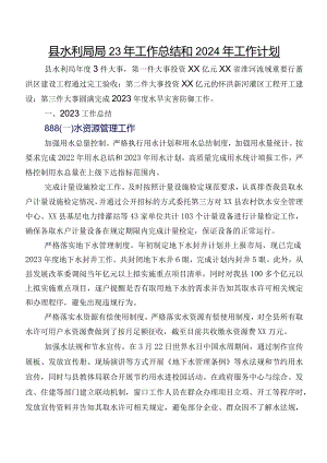 县水利局2023年工作总结和2024年工作计划.docx