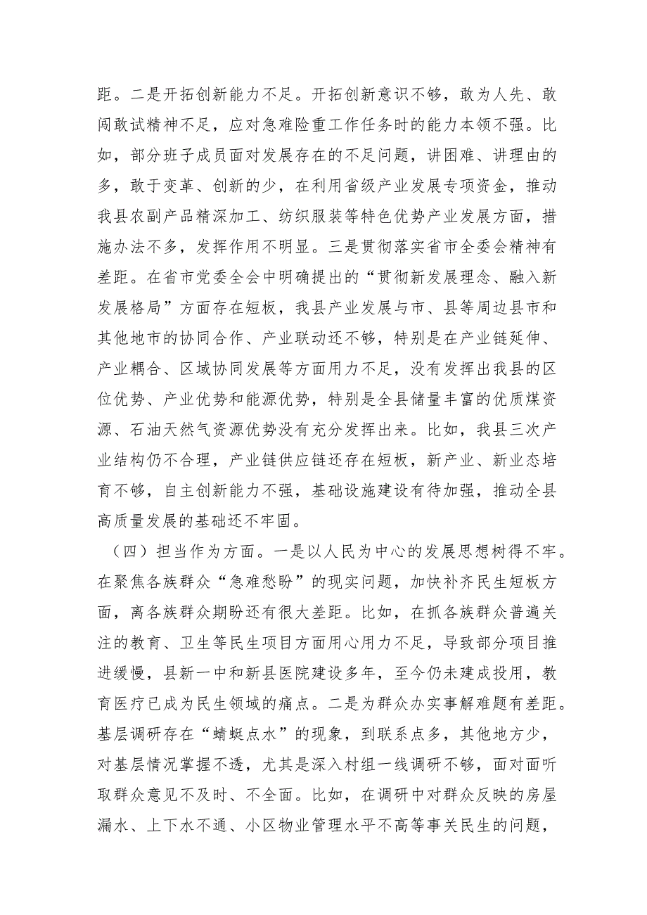 (班子)主题教育专题民主生活会领导班子对照检查(5900字县区).docx_第3页