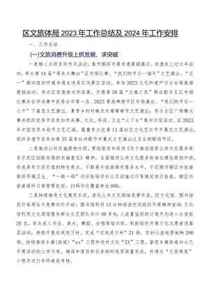 区文旅体局2023年工作总结及2024年工作安排.docx