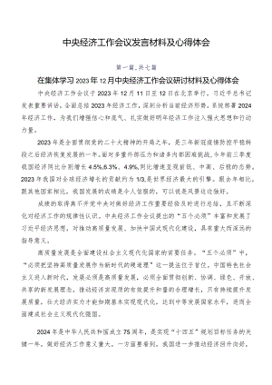 中央经济工作会议发言材料及心得体会.docx