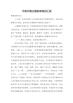 市局开展主题教育情况汇报.docx