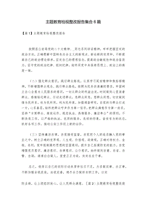 主题教育检视整改报告集合6篇.docx