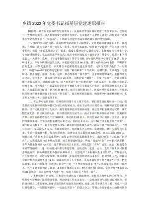 乡镇2023年党委书记抓基层党建述职报告.docx