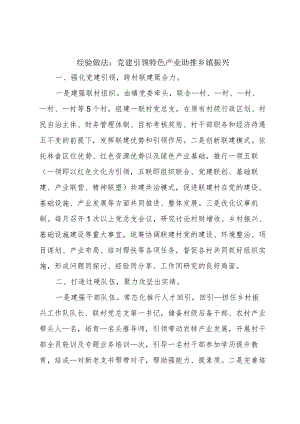 经验做法：党建引领特色产业助推乡镇振兴.docx