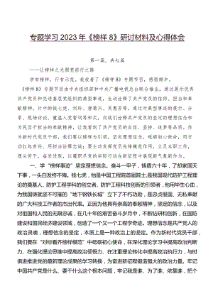 专题学习2023年《榜样8》研讨材料及心得体会.docx