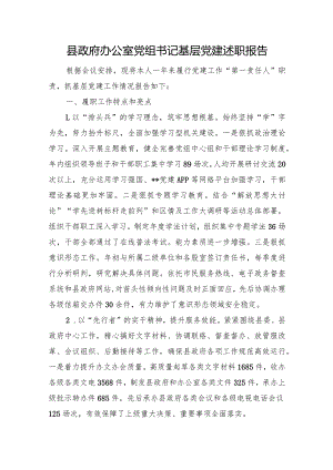 县政府办公室党组书记基层党建述职报告.docx