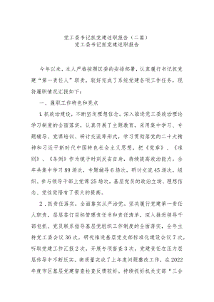 党工委书记抓党建述职报告(二篇).docx