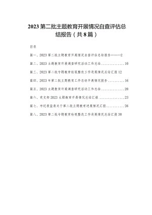 第二批专题教育开展情况自查评估总结报告(精选八篇).docx