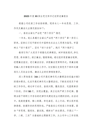 2023年度XX国企党支部书记述职述廉报告.docx