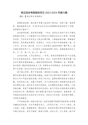 转正综合考察报告范文2023-2024年度六篇.docx