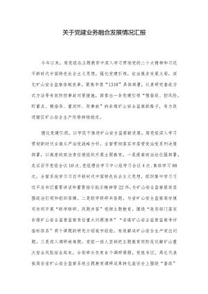 关于党建业务融合发展情况汇报.docx