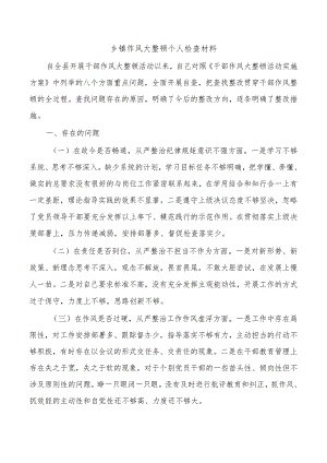 乡镇作风大整顿个人检查材料.docx
