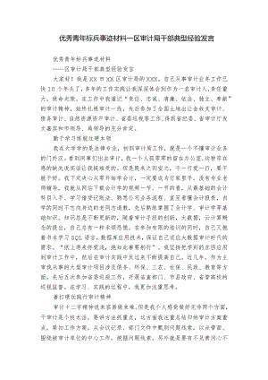 优秀青年标兵事迹材料-区审计局干部典型经验发言.docx