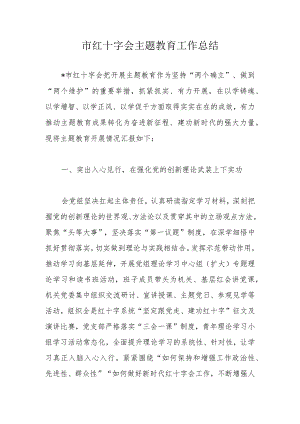 市红十字会主题教育工作总结.docx