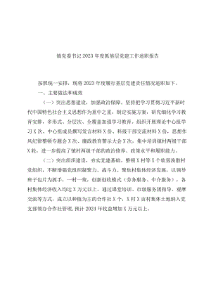 4篇镇党委书记2023-2024年度抓基层党建工作述职报告.docx