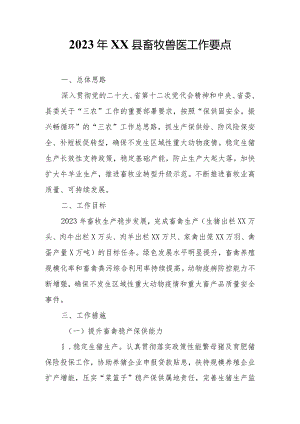 2023年XX县畜牧兽医工作要点.docx