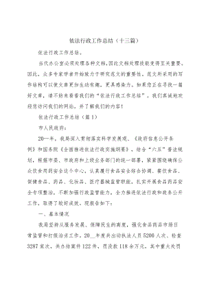 依法行政工作总结(十三篇).docx