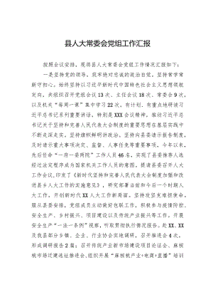 县人大常委会党组工作汇报.docx