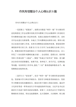 作风专项整治个人心得认识5篇.docx