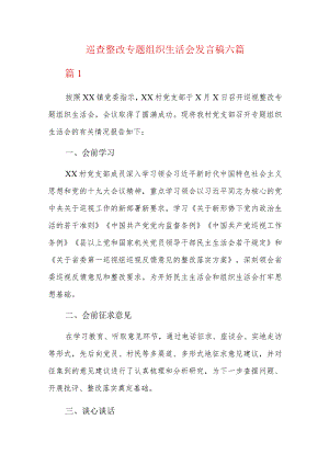 巡查整改专题组织生活会发言稿六篇.docx