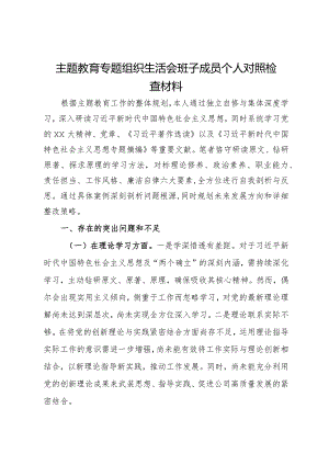 公司党委班子成员2023年主题教育专题组织生活会对照检查材料.docx