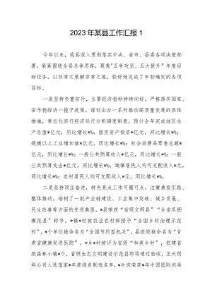 某县2023年度工作总结汇报材料2篇.docx