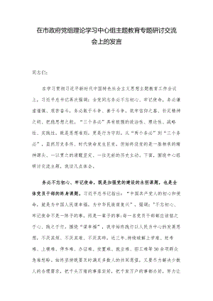 在市政府党组理论学习中心组主题教育专题研讨交流会上的发言.docx