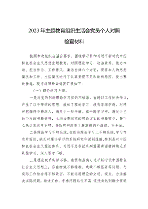 2023年主题教育专题民主生活会检视问题材料 2篇.docx