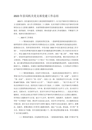 2023年县局机关党支部党建工作总结.docx
