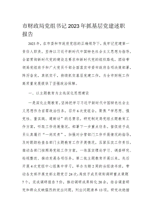 市财政局党组书记2023年抓基层党建述职报告.docx