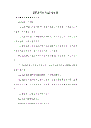医院各科室岗位职责6篇.docx