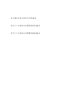 党委党组领导班子2023-2024年度“廉洁自律方面”存在问题原因分析整改措施汇编.docx