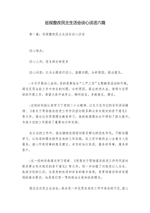 巡视整改民主生活会谈心谈话六篇.docx