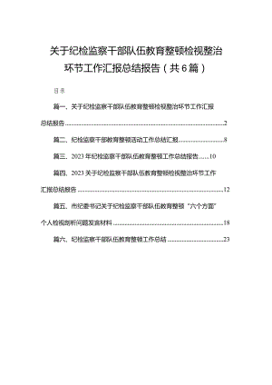 关于纪检监察干部队伍教育整顿检视整治环节工作汇报总结报告范文6篇供参考.docx
