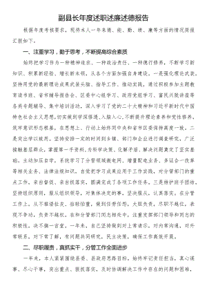副县长年度述职述廉述德报告.docx