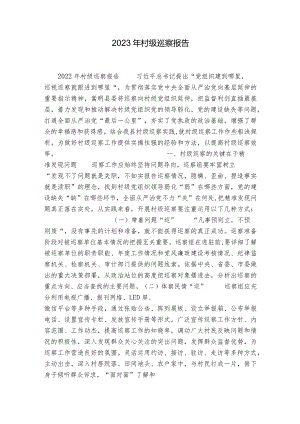 2023年村级巡察报告.docx