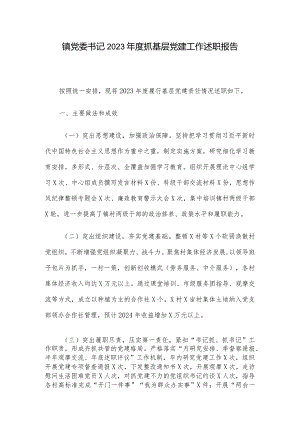 镇党委书记2023年度抓基层党建工作述职报告.docx