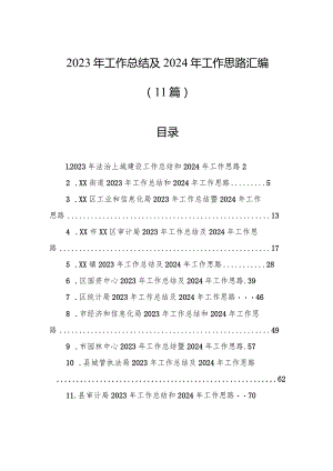2023年工作总结及2024年工作思路汇编（11篇）.docx