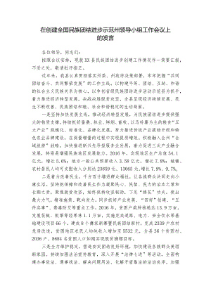 在创建全国民族团结进步示范州领导小组工作会议上的发言.docx