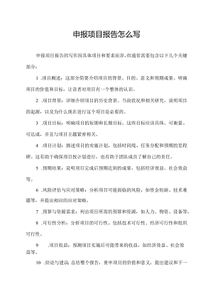 申报项目报告怎么写.docx