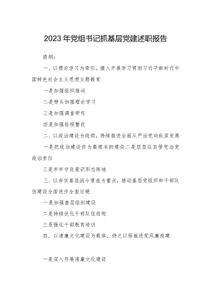 2023年党组书记抓基层党建述职报告.docx
