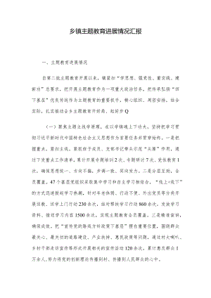 乡镇主题教育进展情况汇报.docx