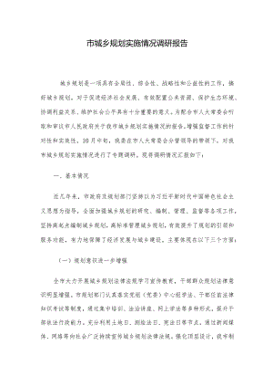 市城乡规划实施情况调研报告.docx