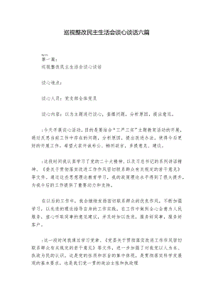 巡视整改民主生活会谈心谈话六篇_1.docx