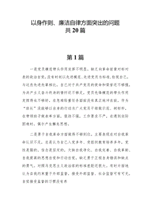 20篇以身作则、廉洁自律方面存在的问题清单.docx