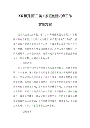 XX镇开展“三美”家庭创建试点工作实施方案.docx