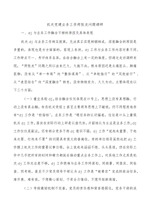 机关党建业务工作两张皮问题调研.docx