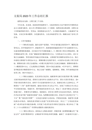 文旅局2023年工作总结汇报.docx