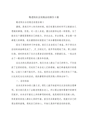 敬老院社会实践总结报告5篇.docx